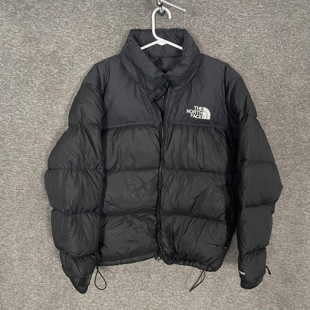 The North Face Nuptse Down Puffer Jacket Womens XL Black 700 Full Zip Warm‎